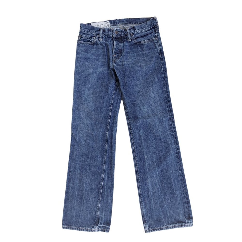 ABERCROMBIE & FITCH Men's A + F Classic Straight Leg Blue Jeans Size 30 x 30